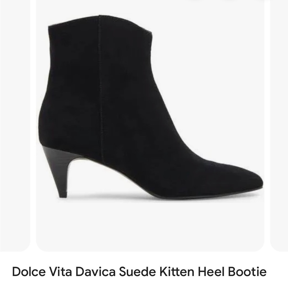 Dolce Vita Suede Black Ankle Boots kitten heel